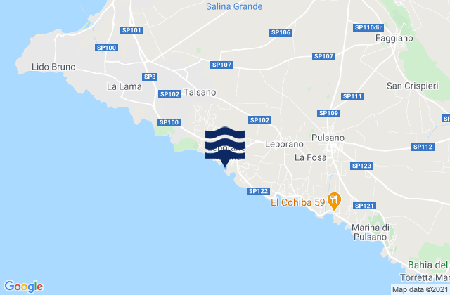 Mapa de mareas Leporano Marina, Italy