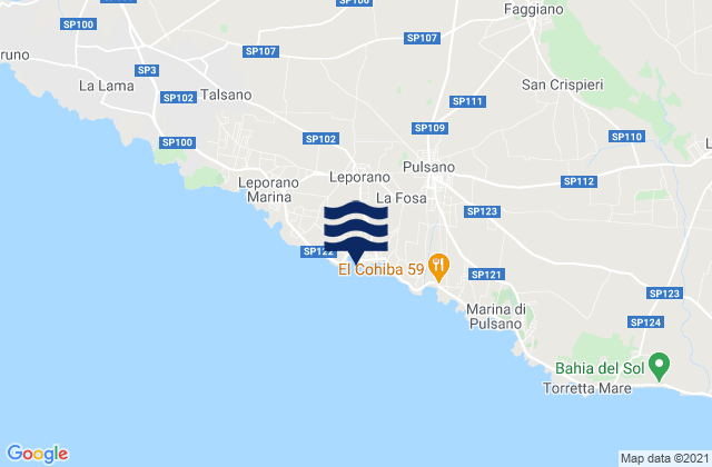 Mapa de mareas Leporano, Italy