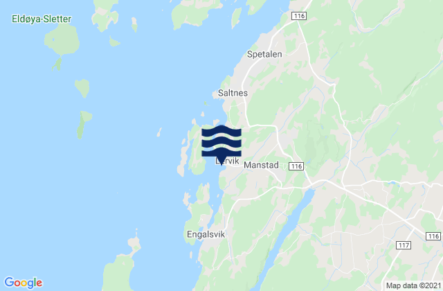 Mapa de mareas Lervik, Norway