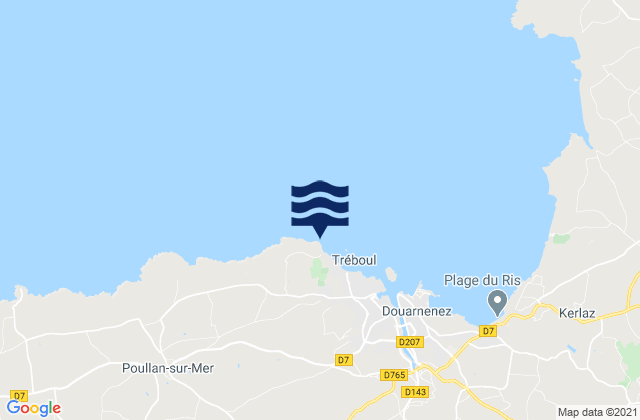 Mapa de mareas Les Roches Blanches (Pointe Leyde), France