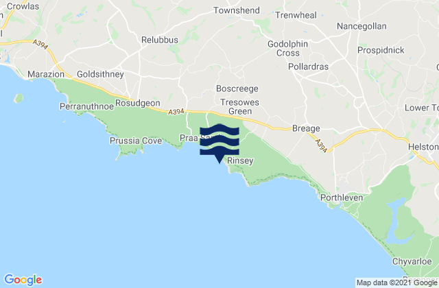 Mapa de mareas Lesceave Rocks Beach, United Kingdom