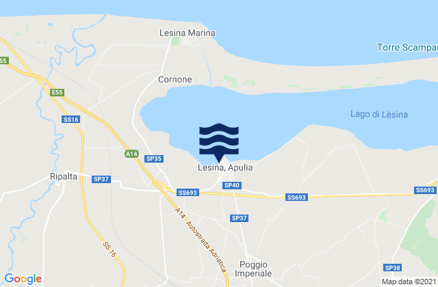 Mapa de mareas Lesina, Italy