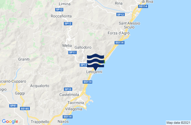 Mapa de mareas Letojanni, Italy