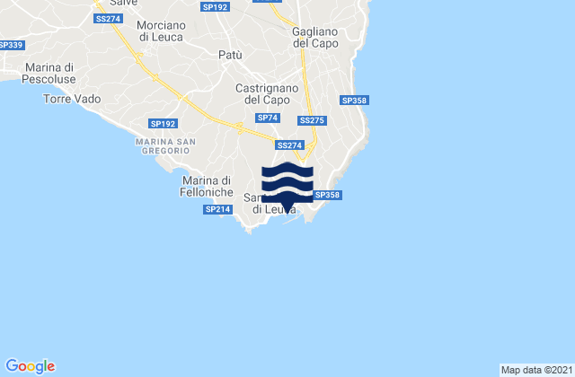 Mapa de mareas Leuca, Italy