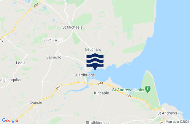 Mapa de mareas Leuchars, United Kingdom