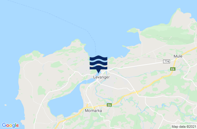 Mapa de mareas Levanger, Norway