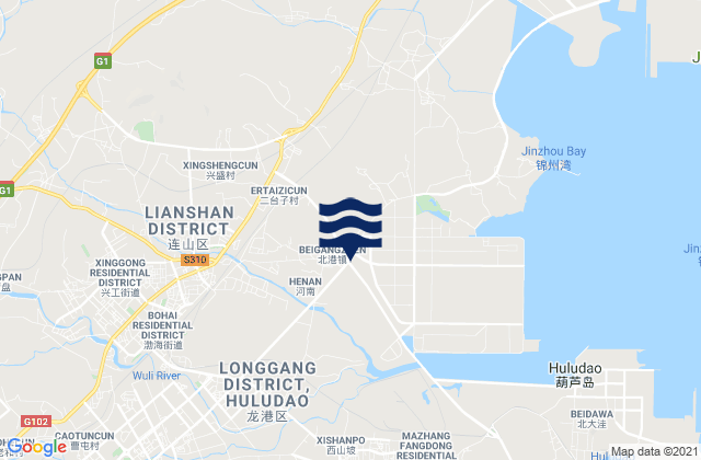 Mapa de mareas Lianshan, China