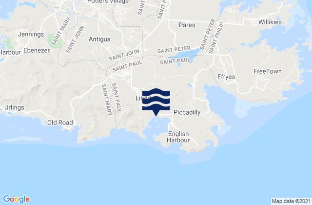 Mapa de mareas Liberta, Antigua and Barbuda