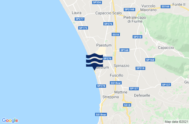 Mapa de mareas Licinella-Torre di Paestum, Italy