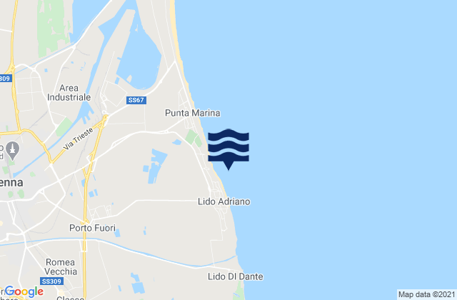Mapa de mareas Lido Adriano, Italy