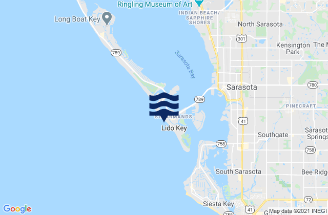 Mapa de mareas Lido Key, United States