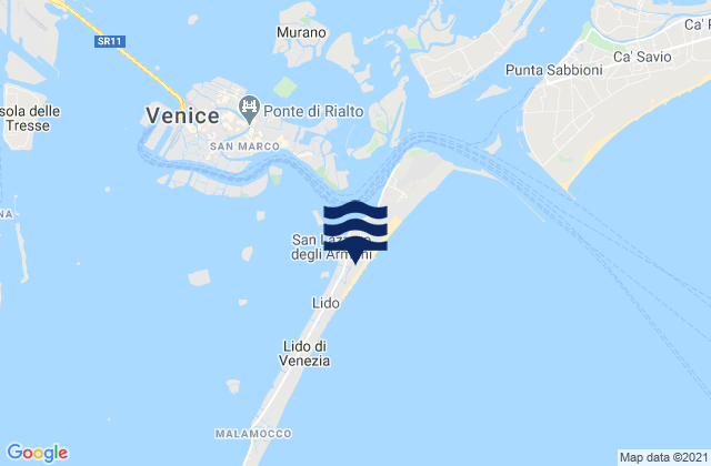 Mapa de mareas Lido, Italy