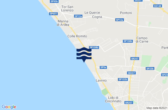 Mapa de mareas Lido dei Pini, Italy