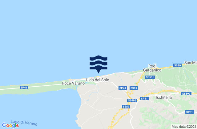 Mapa de mareas Lido del Gargano, Italy