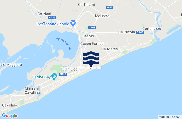 Mapa de mareas Lido di Jesolo, Italy