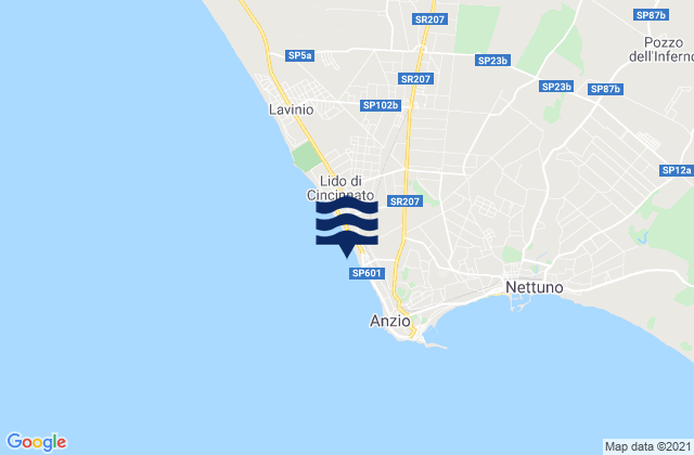 Mapa de mareas Lido di Sirene, Italy