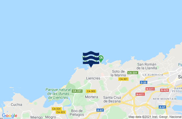 Mapa de mareas Liencres, Spain