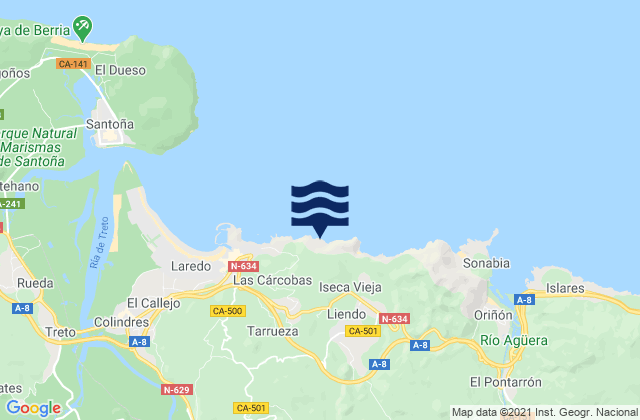 Mapa de mareas Liendo, Spain