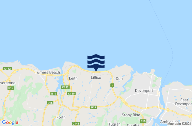 Mapa de mareas Lillico Beach, Australia