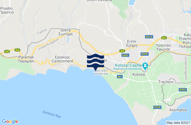 Mapa de mareas Limassol District, Cyprus