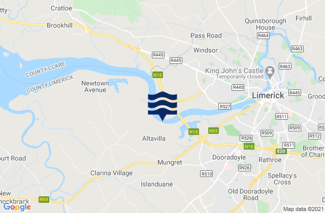 Mapa de mareas Limerick Harbour, Ireland