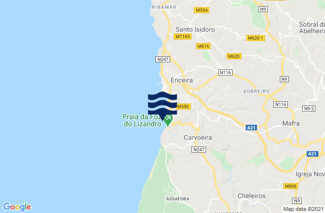 Mapa de mareas Limipicos, Portugal