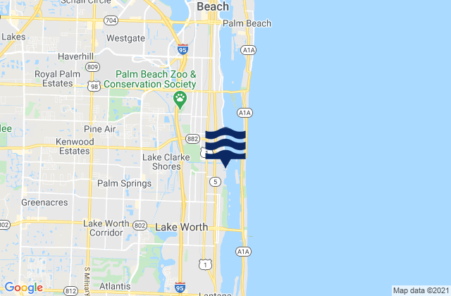 Mapa de mareas Linda Lane Beach, United States