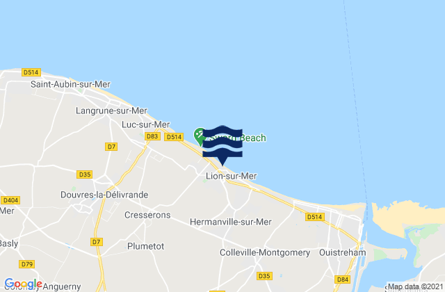 Mapa de mareas Lion-sur-Mer, France
