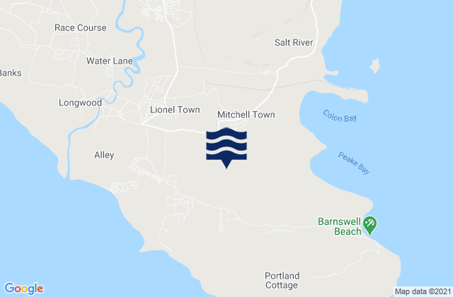 Mapa de mareas Lionel Town, Jamaica
