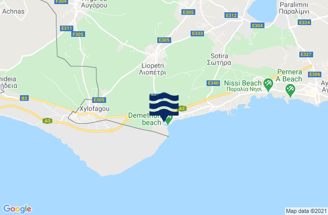 Mapa de mareas Liopétri, Cyprus