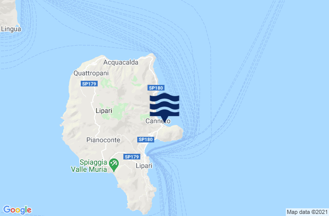 Mapa de mareas Lipari Lipari Islands, Italy