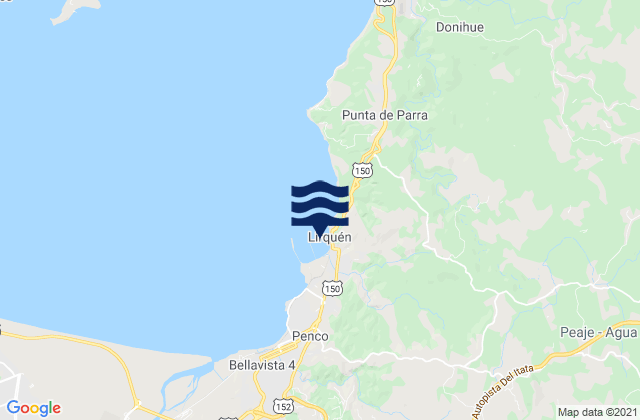 Mapa de mareas Lirquen, Chile