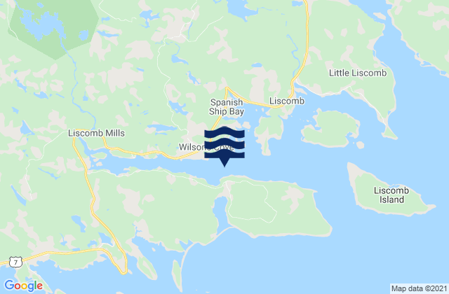 Mapa de mareas Liscomb Harbour, Canada