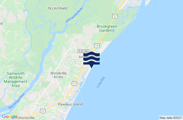 Mapa de mareas Litchfield Beach Bridge, United States