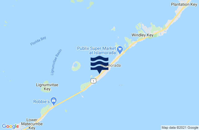 Mapa de mareas Little Basin Upper Matecumbe Key Florida Bay, United States