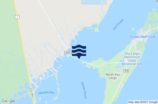Mapa de mareas Little Card Sound Bridge, United States