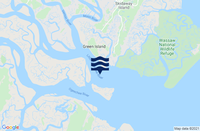 Mapa de mareas Little Don Island east of Vernon River, United States