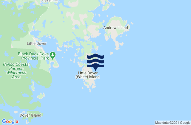 Mapa de mareas Little Dover (White) Island, Canada