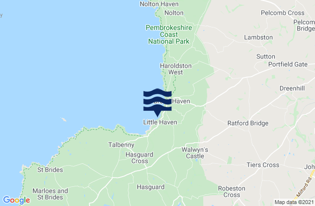 Mapa de mareas Little Haven Beach, United Kingdom