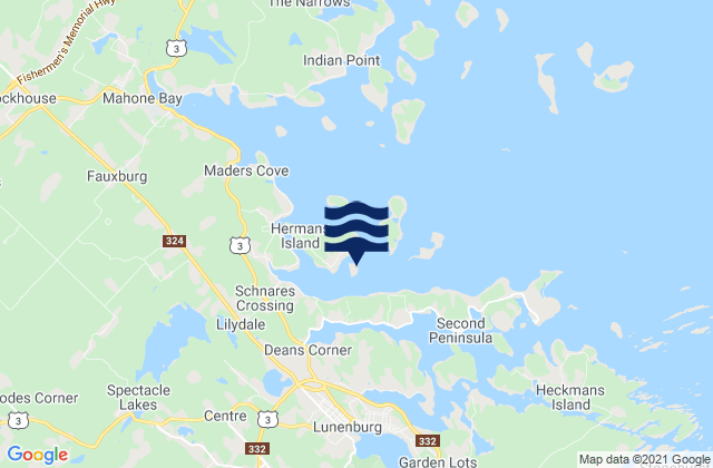 Mapa de mareas Little Herman Island, Canada