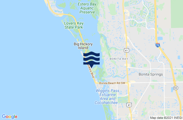 Mapa de mareas Little Hickory Island, United States