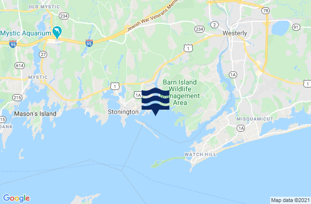 Mapa de mareas Little Narragansett Bay entrance, United States