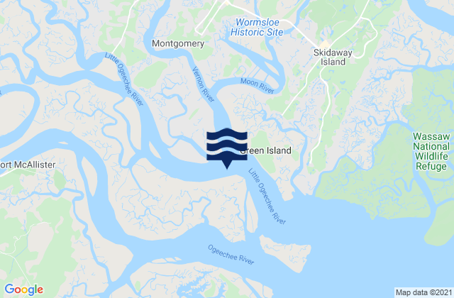 Mapa de mareas Little Ogeechee River Entrance, United States
