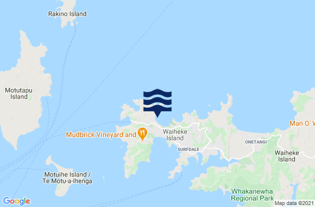 Mapa de mareas Little Oneroa Beach, New Zealand