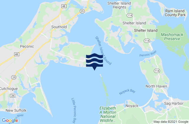 Mapa de mareas Little Peconic Bay entrance, United States