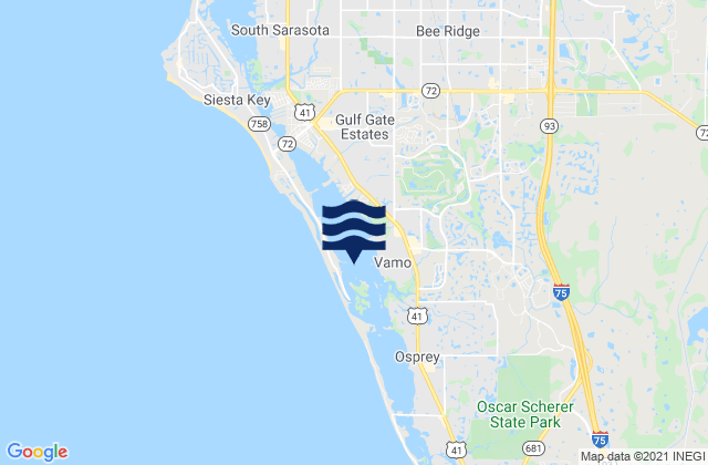 Mapa de mareas Little Sarasota Bay, United States