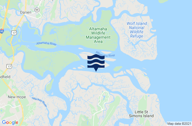 Mapa de mareas Little St. Simon Island (north), United States