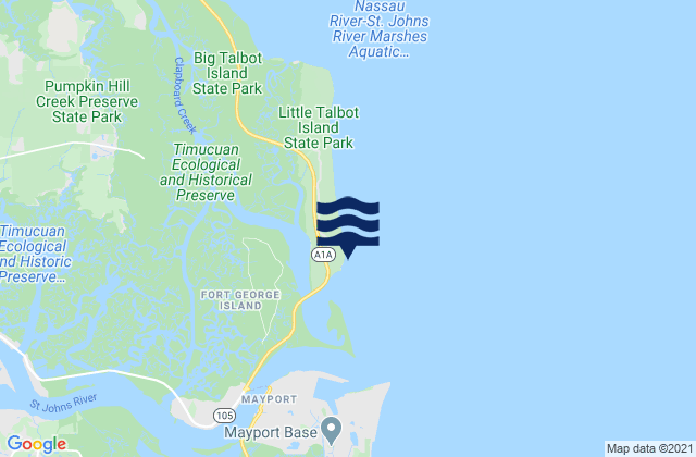 Mapa de mareas Little Talbot Island, United States