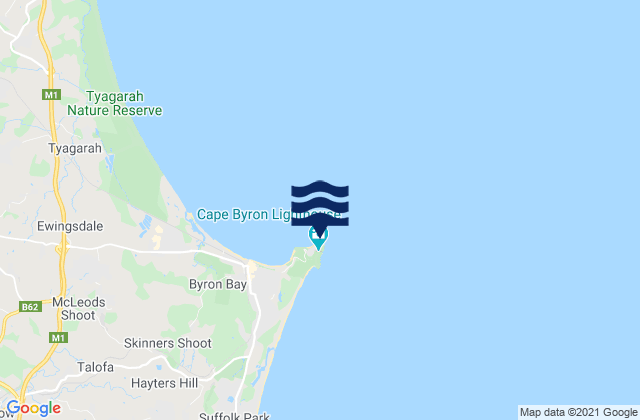 Mapa de mareas Little Wategos Beach, Australia