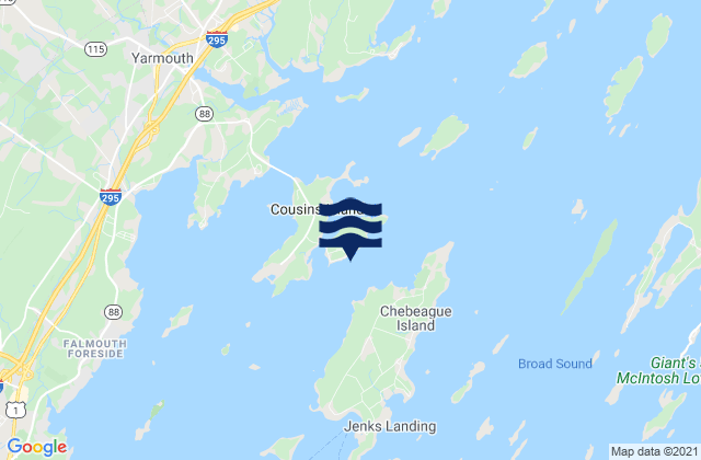 Mapa de mareas Littlejohn Island South of Town Ledge, United States